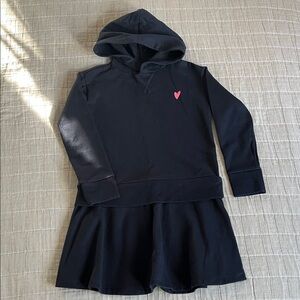 Crewcuts Navy Blue Hooded Dress, drop waist, cozy & cute! Great shape! Size 6